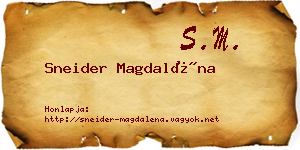 Sneider Magdaléna névjegykártya